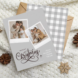 メリークリスマスグレープレイドホリデーフォトカード シーズンカード