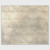 メリークリスマスグレー金ゴールドセピアブルラップコテージ ラッピングペーパー (フラット)