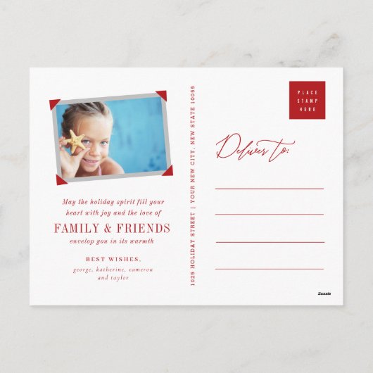 メリークリスマスグロータイポグラフィモダン写真 シーズンポストカード (裏面)