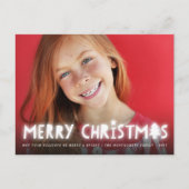 メリークリスマスグロータイポグラフィモダン写真 シーズンポストカード (正面)