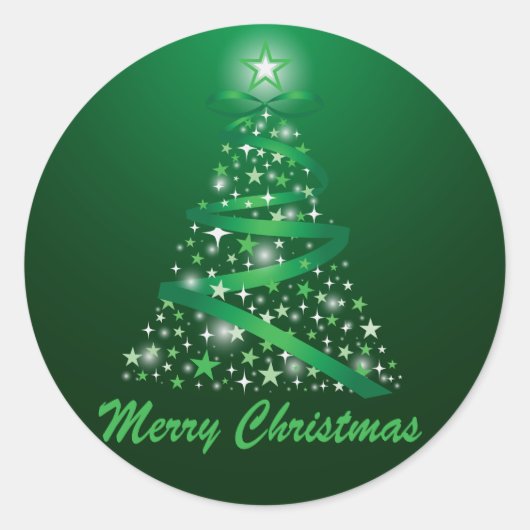 メリークリスマスグローツリー ラウンドシール (正面)