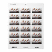 メリークリスマスグローホリデーフォト差出人住所 ラベル (フルシート)