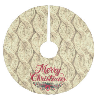 メリークリスマスケーブル編みセーター編み針 ブラッシュドポリエステルツリースカート