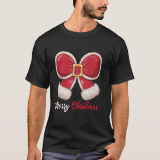 メリークリスマスコケット弓クリスマスサンタクリス Tシャツ