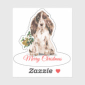 メリークリスマスコッカースパニエル犬カスタムカットビニル シール (シート)