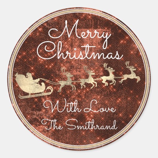 メリークリスマスコテージサンタトナディアスパーク ラウンドシール (正面)