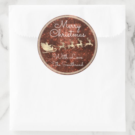 メリークリスマスコテージサンタトナディアスパーク ラウンドシール (バッグ)