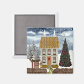 メリークリスマスコテージ磁石 マグネット (正面/裏面)