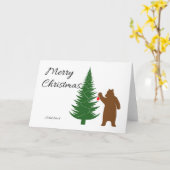 メリークリスマスコディアックブラウンベア カード (黄色い花)