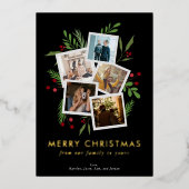 メリークリスマスコラージブラックホリモダンー 箔シーズンカード (正面)