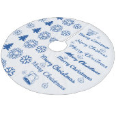 メリークリスマスコラージブルー フリース ツリースカート (アングル)