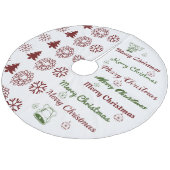 メリークリスマスコラージュ暗赤色Fグリーン フリース ツリースカート (アングル)