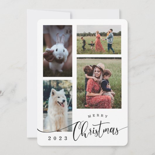 メリークリスマスコラージュ4写真 シーズンカード (正面)