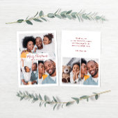 メリークリスマスコラージュ5枚赤と白写真 シーズンカード