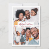 メリークリスマスコラージュ5枚赤と白写真 シーズンカード (正面)