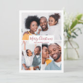 メリークリスマスコラージュ5枚赤と白写真 シーズンカード (スタンド正面)