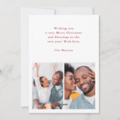 メリークリスマスコラージュ5枚赤と白写真 シーズンカード (裏面)