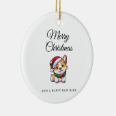 メリークリスマスコルギセラミックオーナメント セラミックオーナメント (右)
