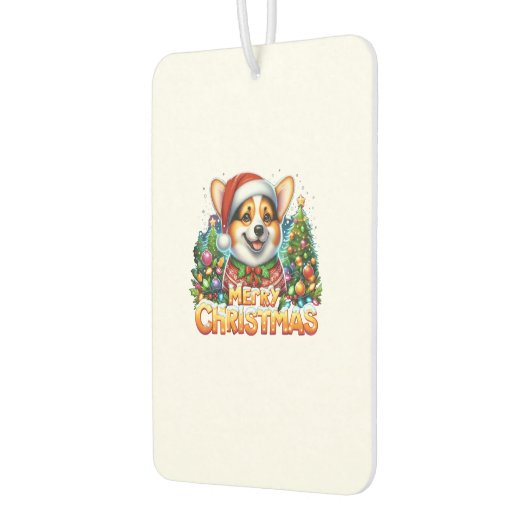 メリークリスマスコルギドッグコーマスマッチングクリスマス カーエアーフレッシュナー (左)