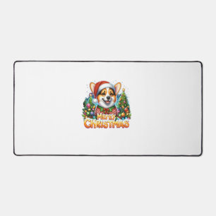 メリークリスマスコルギドッグコーマスマッチングクリスマス デスクマット