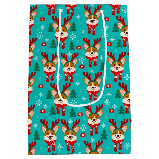 メリークリスマスコルギドッグ抱き枕 ミディアムペーパーバッグ (裏面)