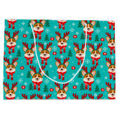 メリークリスマスコルギドッグ抱き枕 ラージペーパーバッグ (裏面)