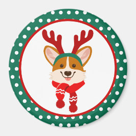メリークリスマスコーギー犬マグネット マグネット