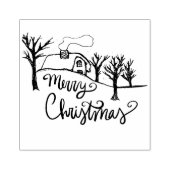 メリークリスマスコージーコテージ冬 ラバースタンプ (インプリント)