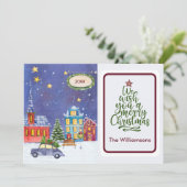 メリークリスマスコージービレッジシーンクリスマスカード カード (スタンド正面)