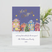 メリークリスマスコージービレッジシーンクリスマスカード シーズンカード (スタンド正面)