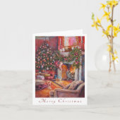 メリークリスマスコージーホームシーン カード (黄色い花)