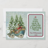 メリークリスマスコージーヴィンテージサンタクリスマスカード カード (正面)