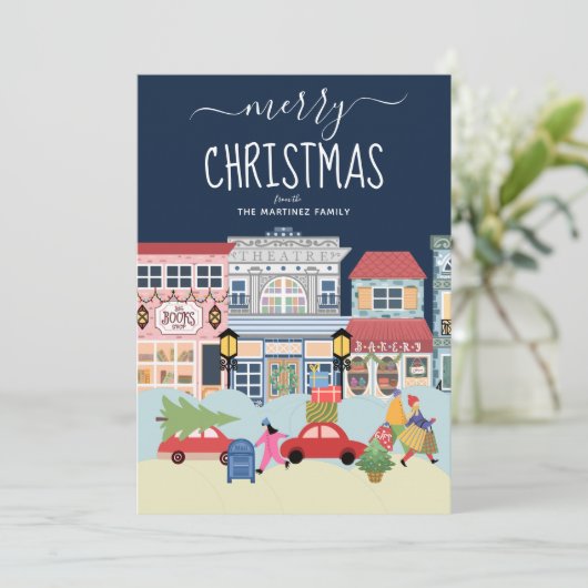 メリークリスマスコージー通りシーンホリデーカード (スタンド正面)