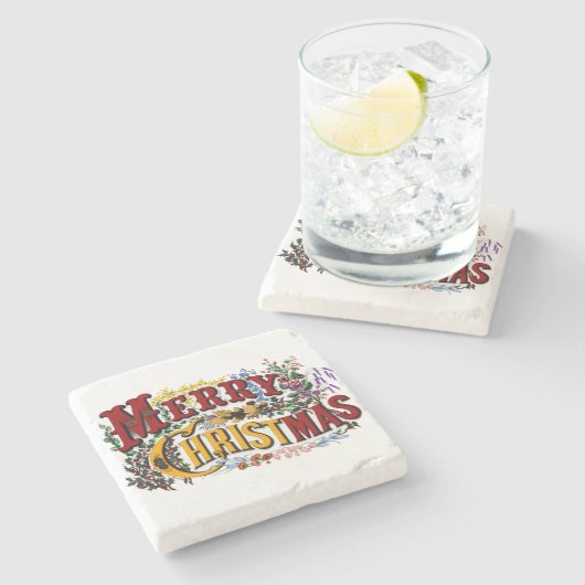 メリークリスマスコースター ストーンコースター (横)