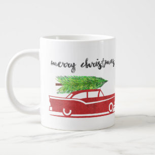 メリークリスマスコーヒーマグレトロ ジャンボコーヒーマグカップ
