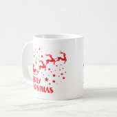 メリークリスマスコーヒーマグ – フェスティバルレッドデザイン コーヒーマグカップ (正面左)