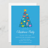 メリークリスマスコーラルトロピカルフィッシュパーティー 招待状 (正面/裏面)