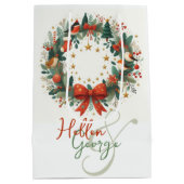 メリークリスマスコーンパーソナライズされたミストレ ミディアムペーパーバッグ (裏面)