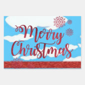 メリークリスマスゴルファーのサンタシーズラッピング紙 ラッピングペーパーシート (正面2)