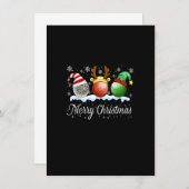 メリークリスマスゴルフボールクリスマスサンタハットトナカイ 招待状 (正面/裏面)