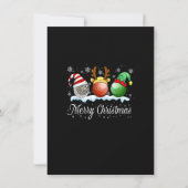 メリークリスマスゴルフボールクリスマスサンタハットトナカイ 招待状 (正面)