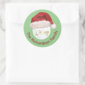 メリークリスマスゴルフボールサンタキャップ名 ラウンドシール (バッグ)