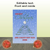 メリークリスマスゴルフ追加の年ホリデーカード シーズンカード