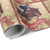メリークリスマスゴールデンを跳び上げる女と馬 ラッピングペーパー (ロールコーナー)