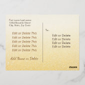 メリークリスマスゴールデンクロスレトロタイポグラフィ 箔シーズンポストカード (裏面)