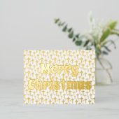 メリークリスマスゴールデンクロスレトロタイポグラフィ 箔シーズンポストカード (立ち正面)