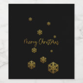 メリークリスマスゴールデンスノーフレーク ワインラベル (シングルラベル)