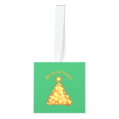 メリークリスマスゴールデンツリーサンダー_コーブ キューブオーナメント (正面)