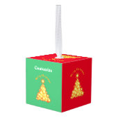 メリークリスマスゴールデンツリーサンダー_コーブ キューブオーナメント (裏面アングル)