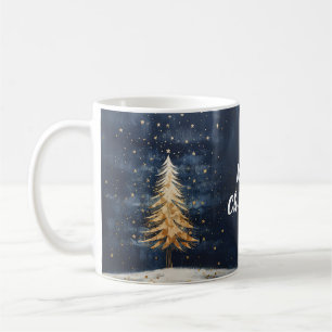 メリークリスマスゴールデンツリー コーヒーマグカップ